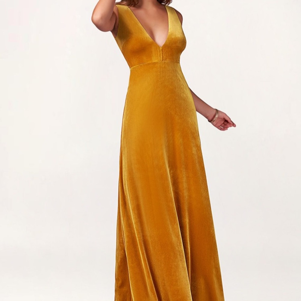 Azazie dress - blush mark - gold mustard dress